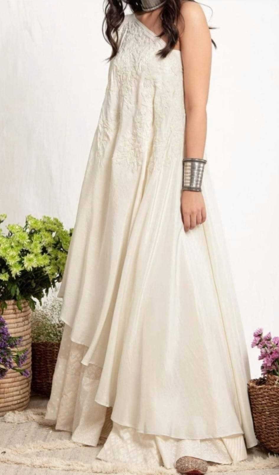 Offwhite color Indo Western Gown